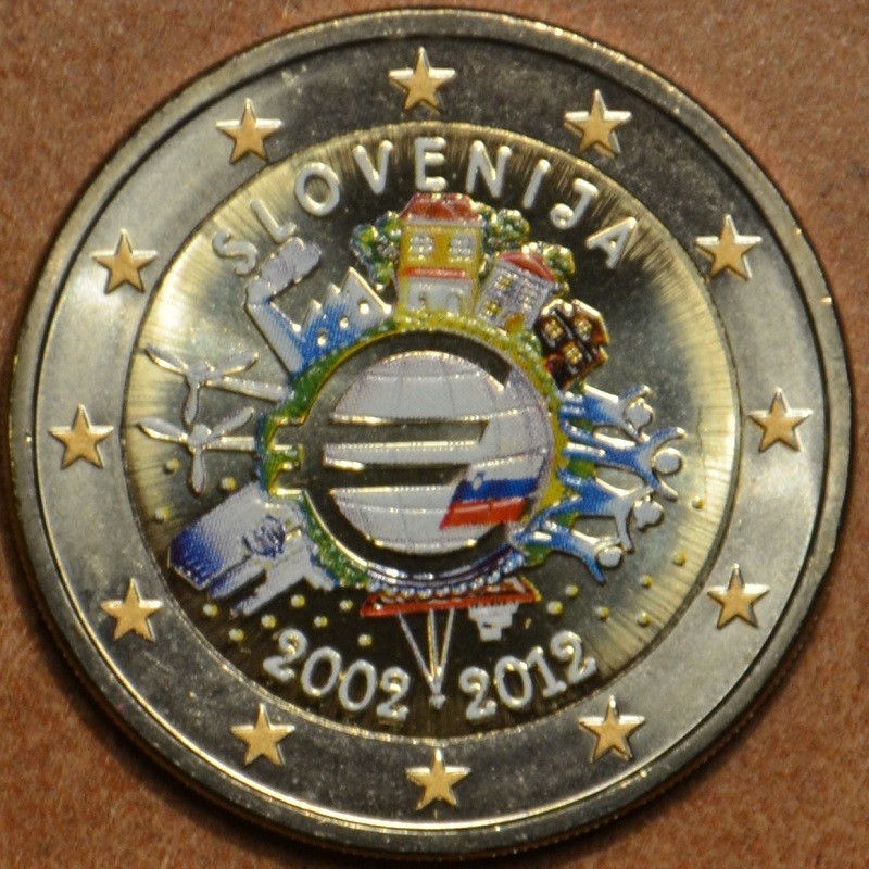 eurocoin eurocoins 2 Euro Slovenia 2012 - Ten years of Euro (colore...