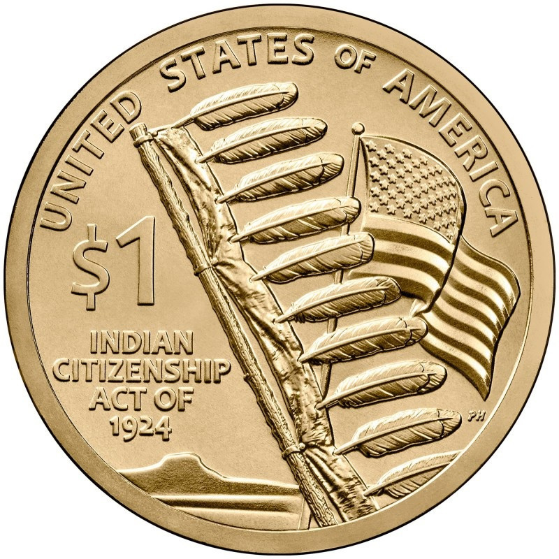 1 dollar USA 2024 - Indian Citizenship Since 1924 "P" (UNC)