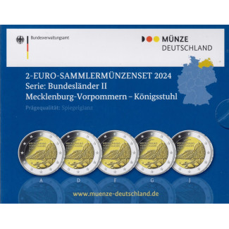 2 Euro Nemecko 2024 Mecklenburg-Vorpommern - Königsstuhl (Proof)