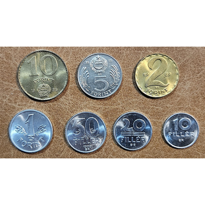 eurocoin eurocoins Hungary 7 coins 1988-1990 (UNC)
