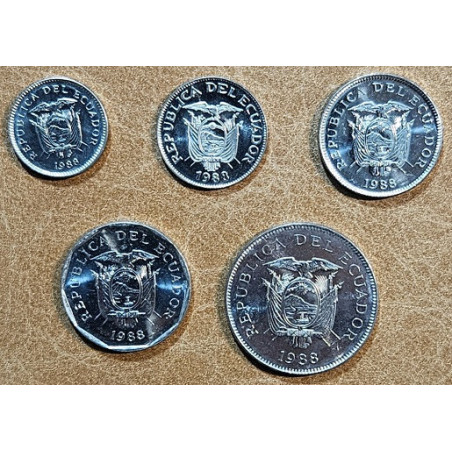 Equador 5 coins 1988 (UNC)