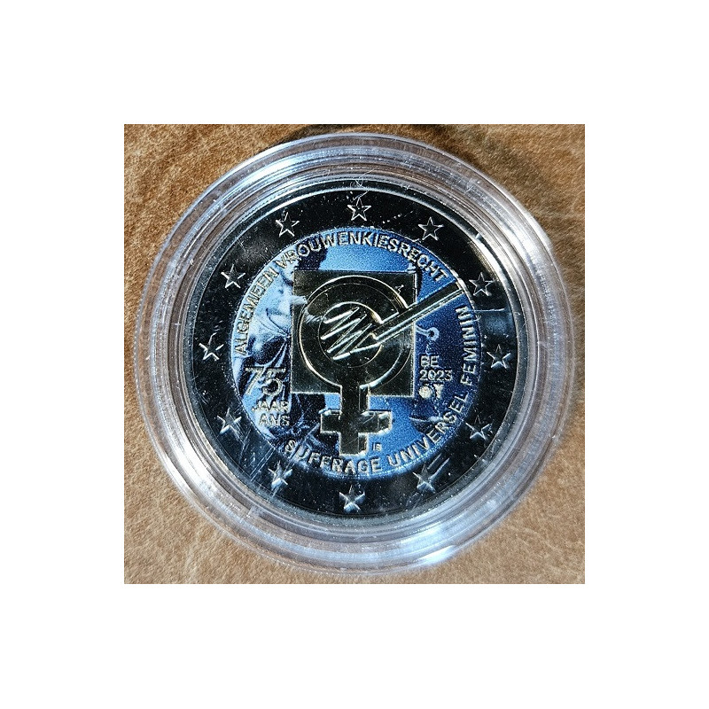 2 Euro Belgicko 2023 - Volebné právo žien V. (farebná UNC)
