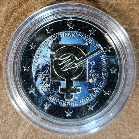 2 Euro Belgium 2023 - A női választójog V. (színezett UNC)