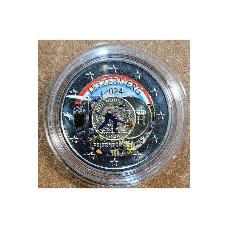 2 Euro Luxemburg 2024 - A frank érmék bevezetésének 100. évfordulója (színezett UNC)