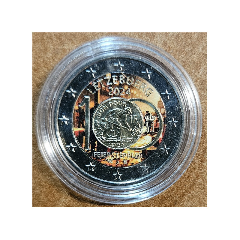 2 Euro Luxembourg 2024 - 100th Anniversary of the Introduction of the Franc Coins III. (colored UNC)