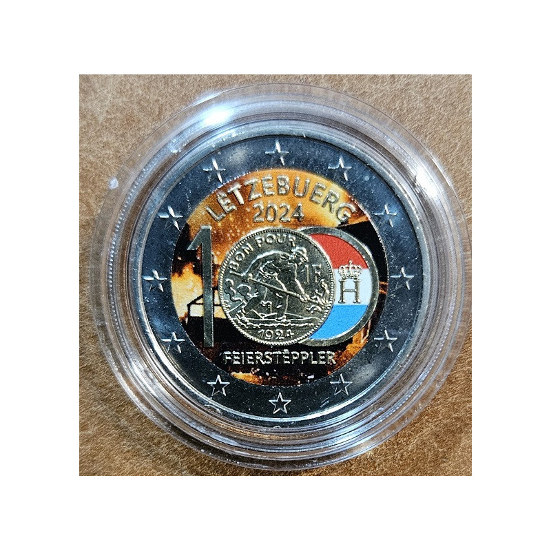 2 Euro Luxembourg 2024 - 100th Anniversary of the Introduction of the Franc Coins IV. (colored UNC)
