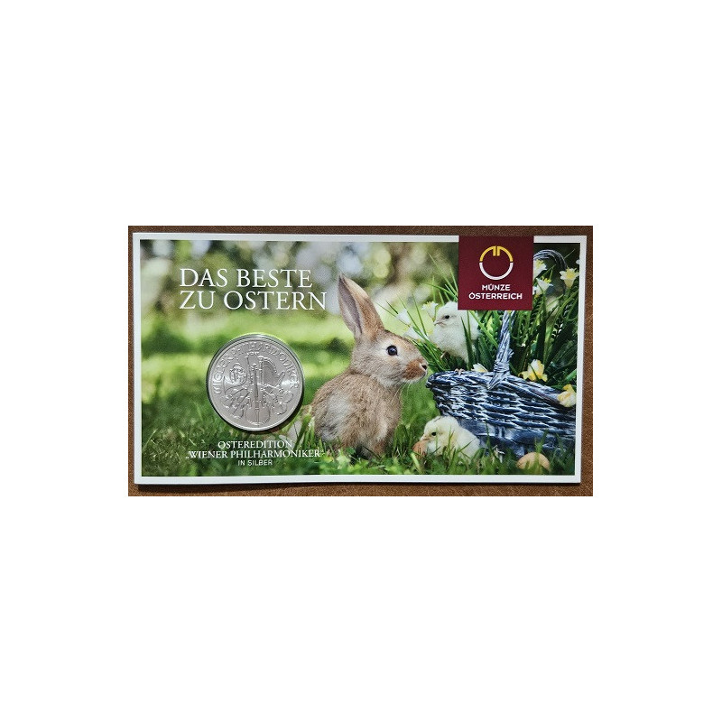Ausztria 1,50 Euro 2024 Philharmonic 1oz Húsvéti kiadás (BU)