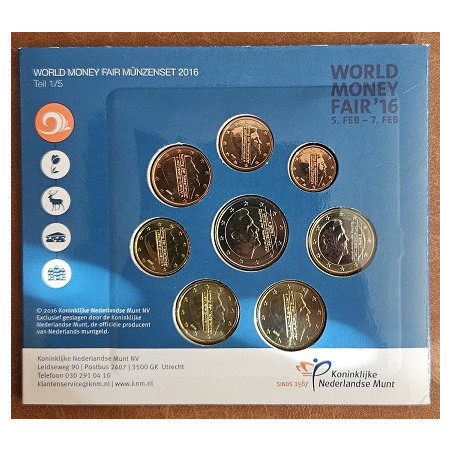 Netherlands 2016 set of 8 coins WMF (BU)