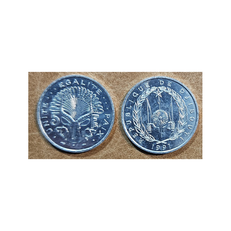 Džibutsko 5 frankov 1991 (UNC)