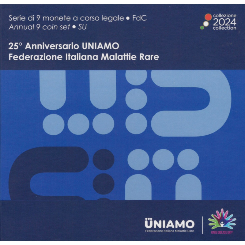 Italy 2024 set of 9 coins (BU)