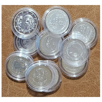 2 Euro silver plated coins - 10 pcs