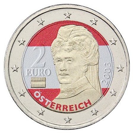 eurocoin eurocoins 2 Euro Austria - Bertha von Suttner (colored UNC)