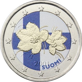 euroerme érme 2 Euro Finnország (színezett UNC)