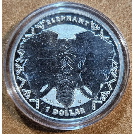 Sierra Leone 1 dollár 2023 - Elefánt (1 oz Ag BU)