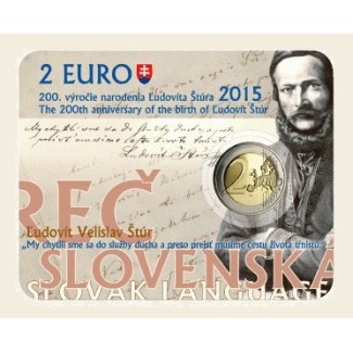 Euromince mince 2 Euro Slovensko 2015 - Karta Ľudovít Štúr (BU)