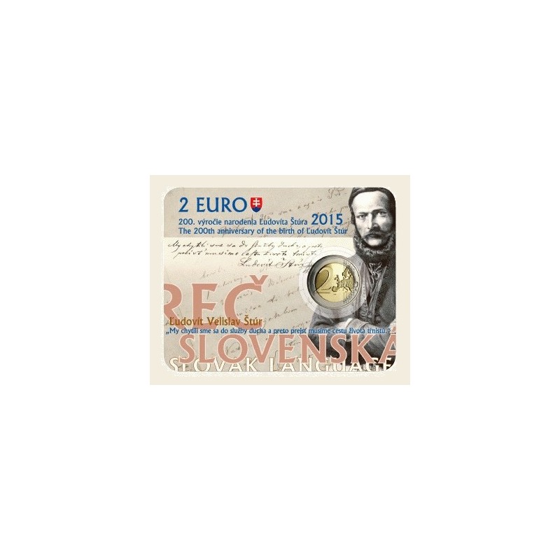 eurocoin eurocoins 2 Euro Slovakia 2015 - Coin card Ludovit Stur (BU)