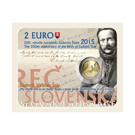 Euromince mince 2 Euro Slovensko 2015 - Karta Ľudovít Štúr (BU)