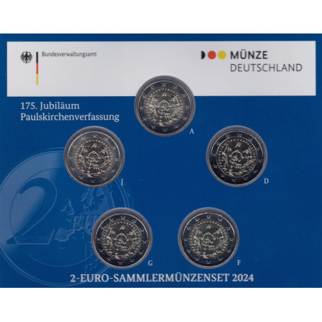 2 Euro Germany 2024 "ADFGJ" Constitution of St. Paul's Church (BU)