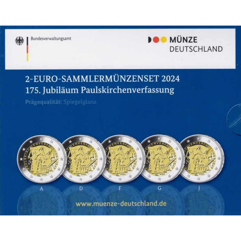 2 Euro Germany 2024 "ADFGJ" Constitution of St. Paul's Church (Proof)