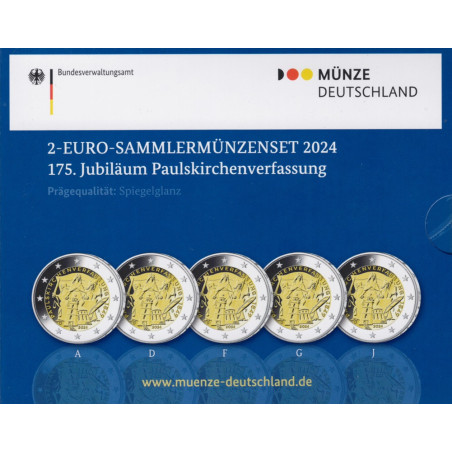 2 Euro Németország 2024 "ADFGJ" - A Szent Pál Egyház alkotmánya (Proof)