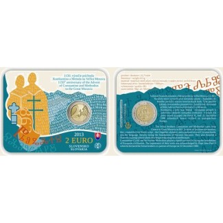 Euromince mince 2 Euro Slovensko 2013 - Karta Príchod byzantskej mi...