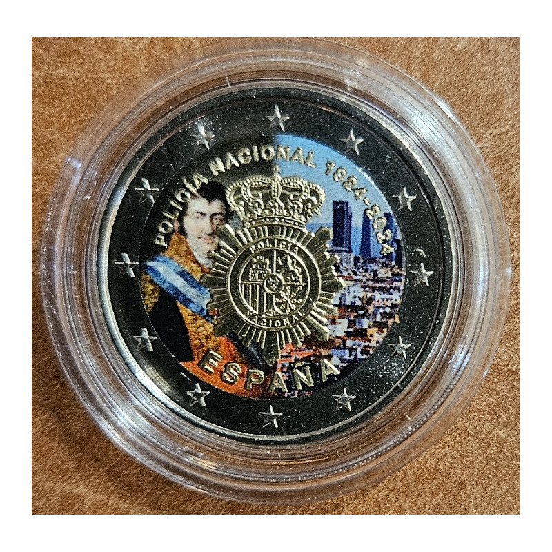 2 Euro Spain 2024 - National police IV. (colored UNC)