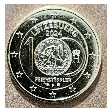 2 Euro Luxembursko 2024 - 100. výročie frankových mincí (pozlátená UNC)