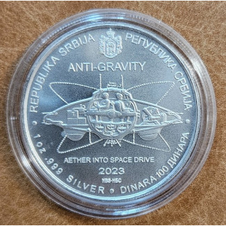 Srbsko 100 dinarov 2023 Nikola Tesla - Anti gravitácia (1 oz BU)