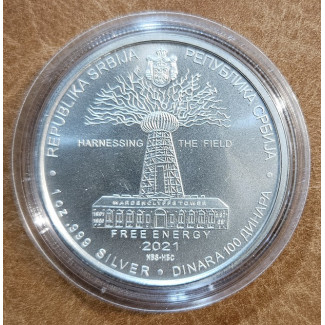 Serbia 100 dinar 2021 Nikola Tesla - Free energy (1 oz BU)