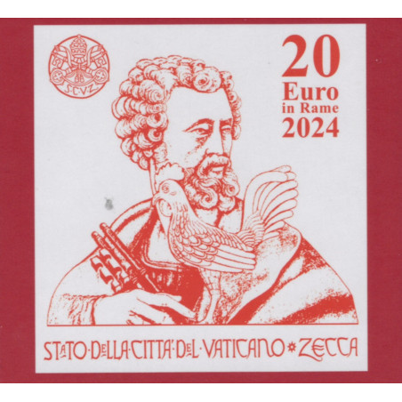 20 Euro Vatican 2024 - Art and Faith: Saint Peter and the Rooster (UNC in box)