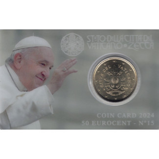50 cent Vatikán 2024 hivatalos érmekártya No. 15 (BU)