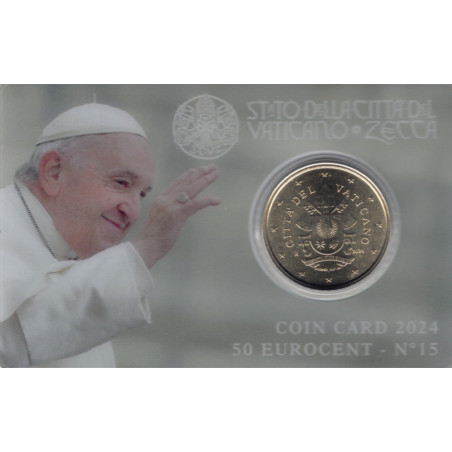 50 cent Vatikán 2024 oficiálna karta No. 15 (BU)