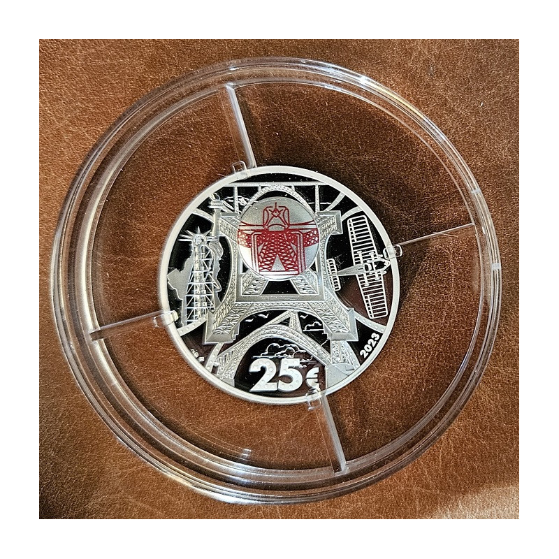 25 Euro Francúzsko 2023 Gustave Eiffel s NFC chipom (Proof)