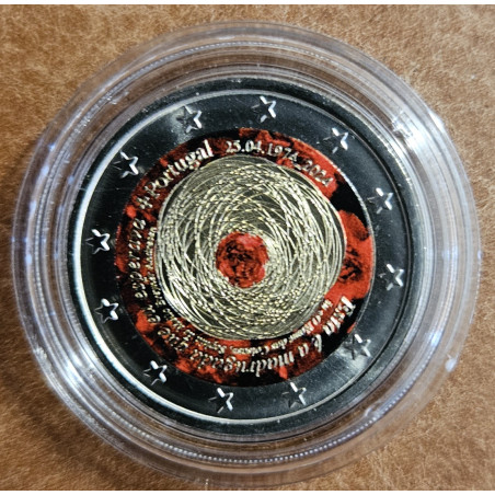 2 Euro Portugália 2024 - A szegfűforradalom 50. évfordulója II. (színezett UNC)