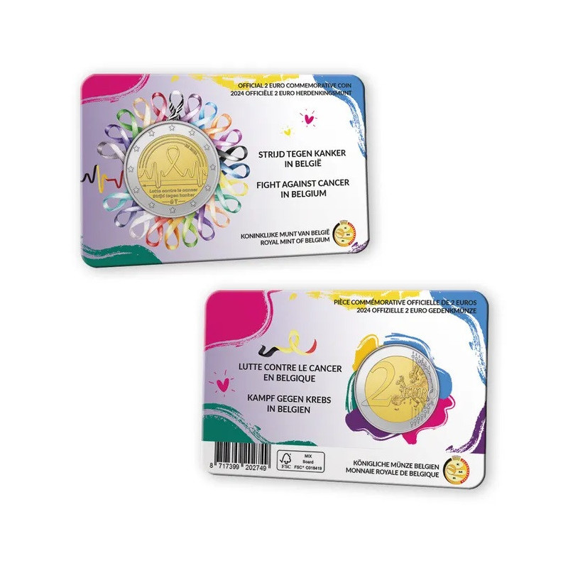 2 Euro Belgium 2024 - Fight against cancer (BU with dutch text)