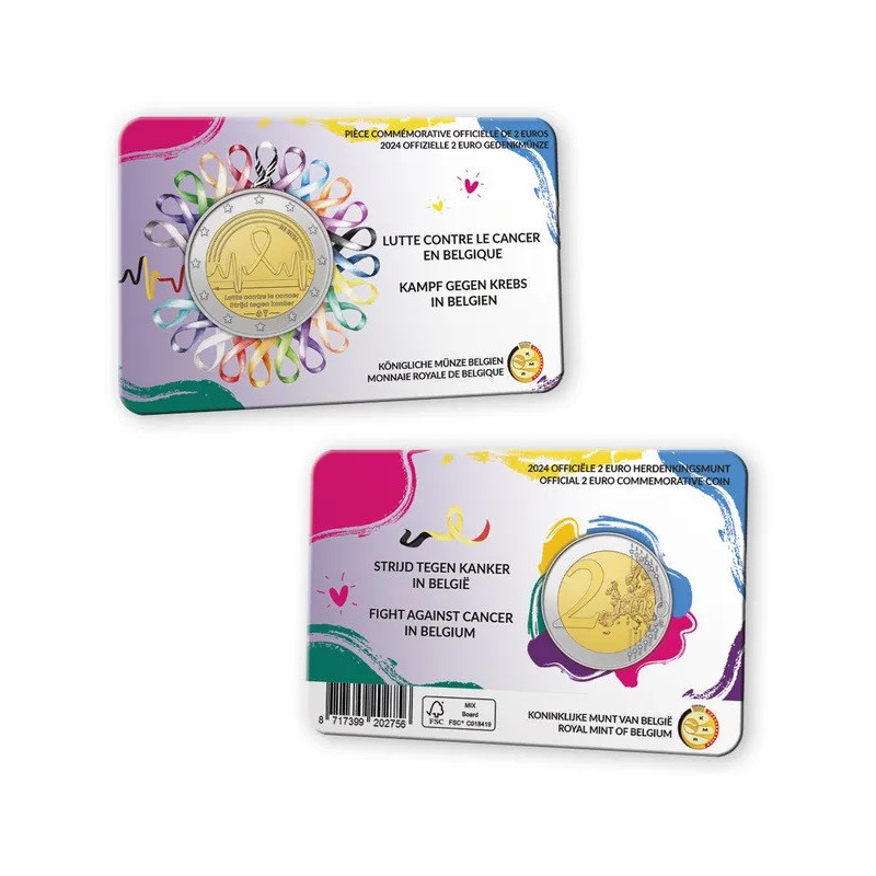 2 Euro Belgium 2024 - Fight against cancer (BU with french text)