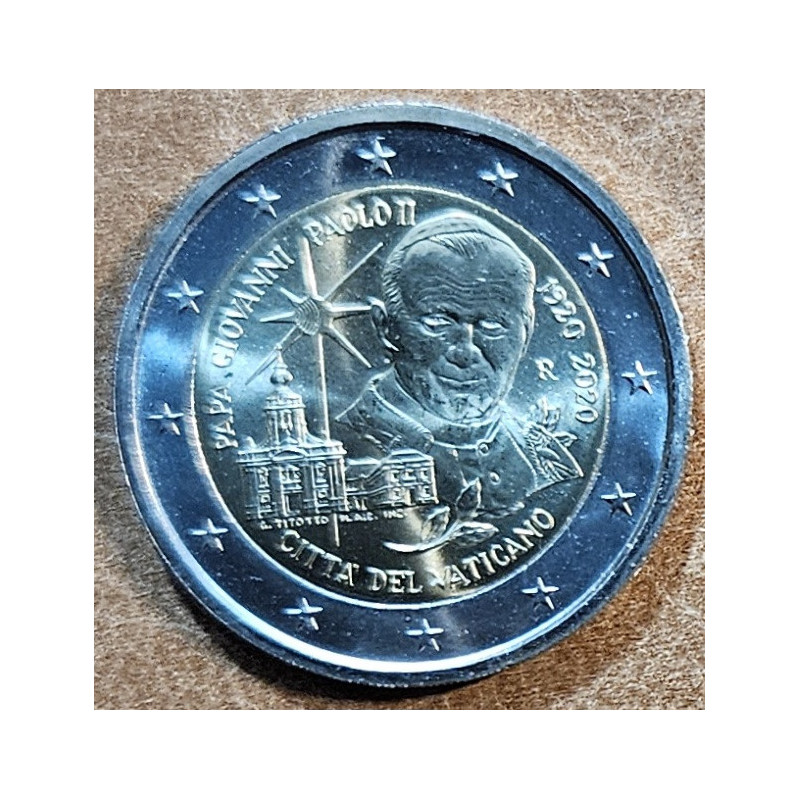 Euromince mince 2 Euro Vatikán 2020 - 100. výročie narodenia Jána P...