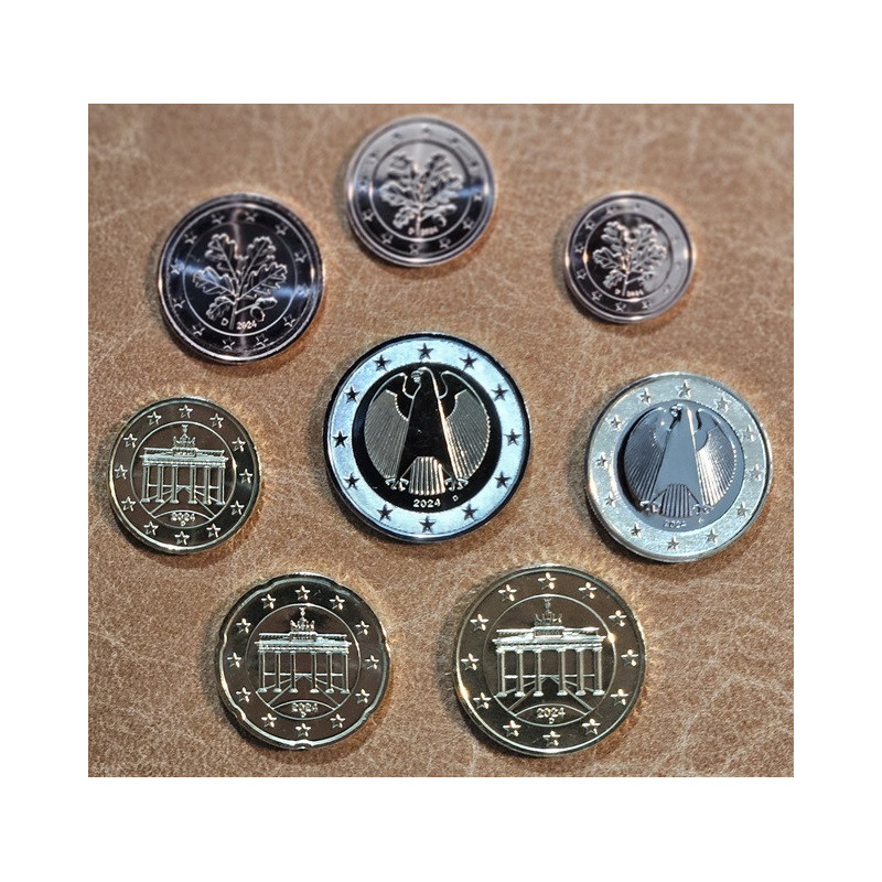 Germany 2024 "D" set of 8 coins (UNC)