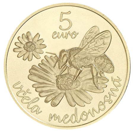 Euromince mince 5 Euro Slovensko 2021 - Včela medonosná (UNC)