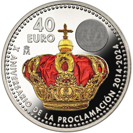 40 Euro Spanyolország 2024 - 10 éve a trónon (UNC)