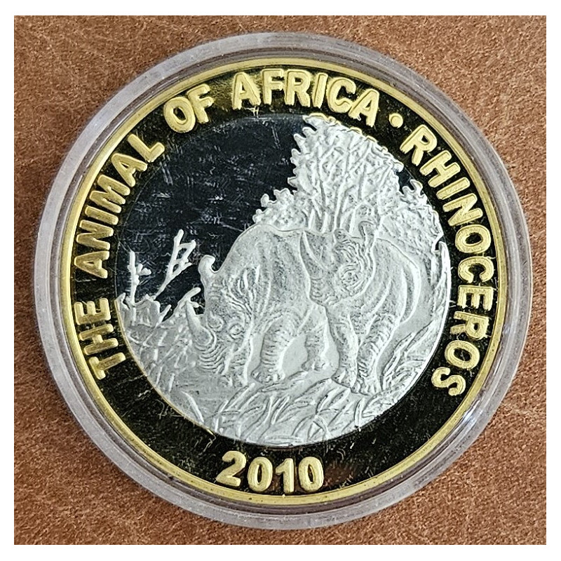 North Korea 20 Won 2010 - Rhinoceros (Proof)