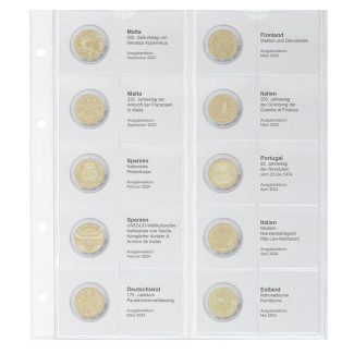 Lindner page 40 into album of 2 Euro coins (Feb 2024 - May 2024)