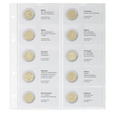 Lindner page 40 into album of 2 Euro coins (Feb 2024 - May 2024)