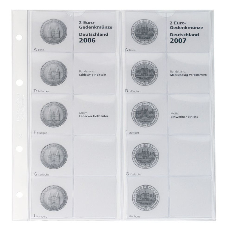 Nemecko 2 Euro 2006-2007 ADFGJ do Lindner albumu