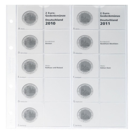 Nemecko 2 Euro 2010-2011 ADFGJ do Lindner albumu