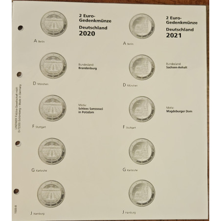 Nemecko 2 Euro 2020-2021 ADFGJ do Lindner albumu