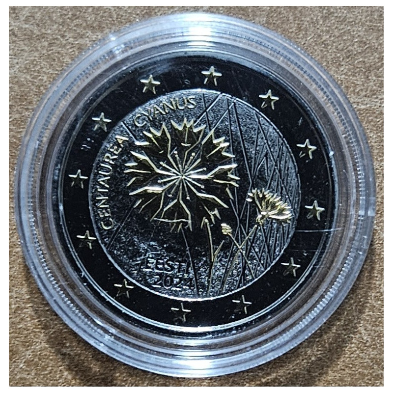 2 Euro Estónsko 2024 - Nevädza poľná (Ruténium-zlato imitácia UNC)