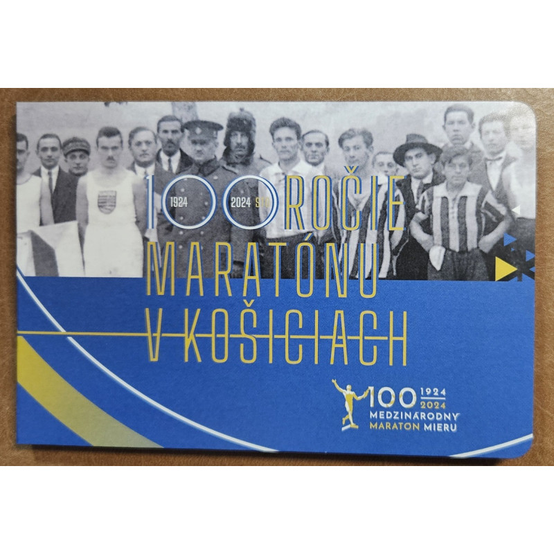 2 Euro Slovakia 2024 - Košice Peace Marathon (UNC card issued by Slovak numismatic Society)