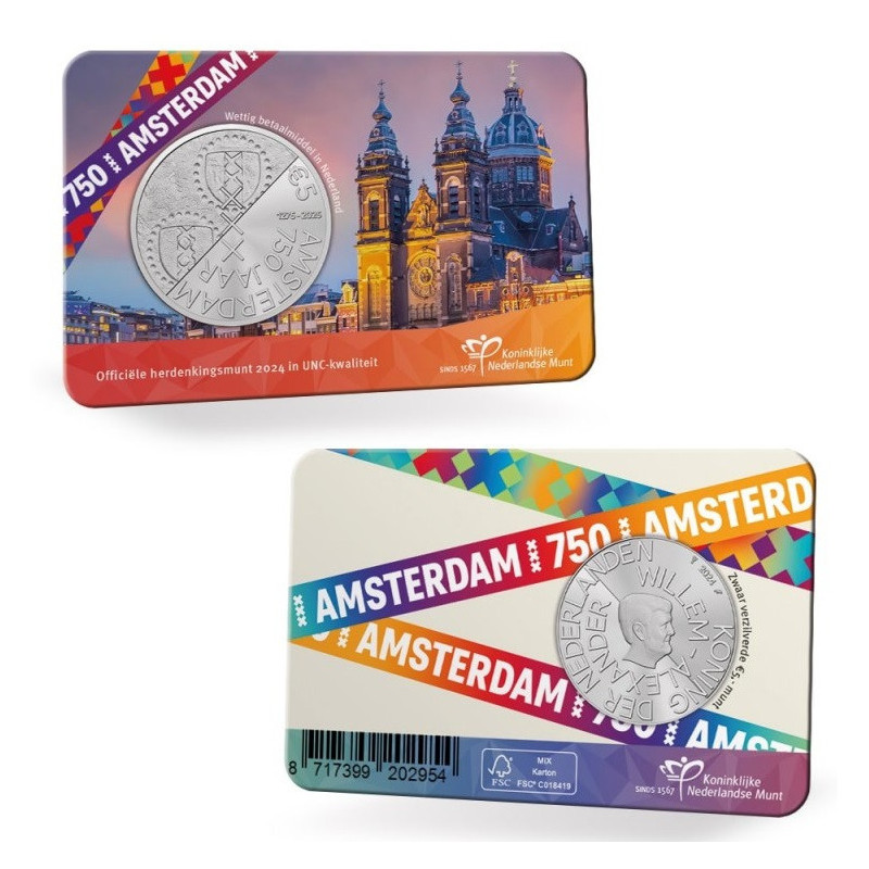 5 Euro Netherlands 2024 - 750 years of Amsterdam (UNC)