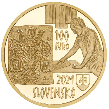 100 Euro Szlovákia 2024 - Kék festés (Proof)